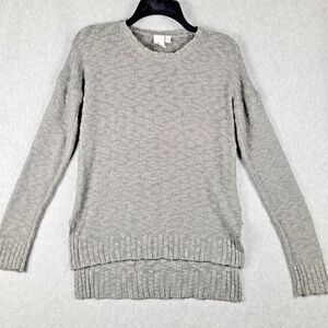 Oh MG!‎ Sweater Womens Small S Gray Cable Knit Long Sleeve Casual Pullover Soft